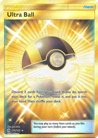 Pokemon Sun & Moon Base Set Secret Rare Ultra Ball #161