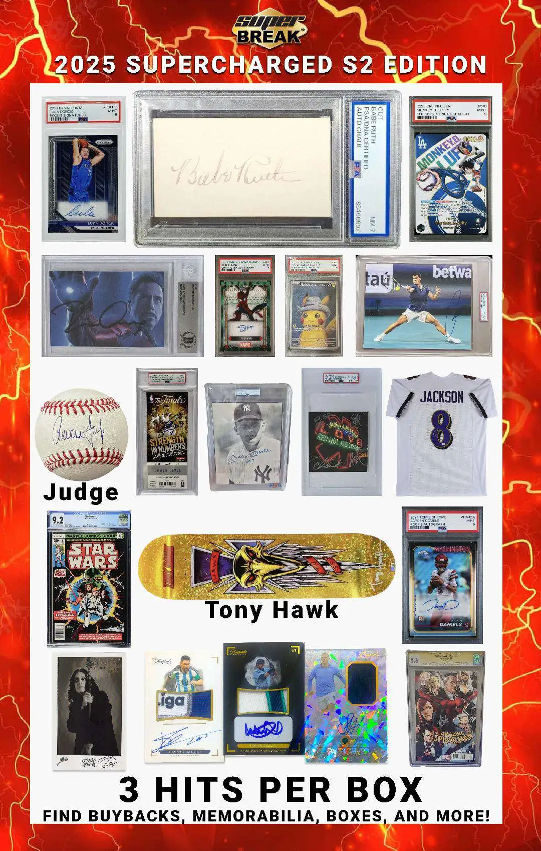 Super Break 2025 Supercharged Edition Series 2 Trading Card Box [3 Hits Per Box]