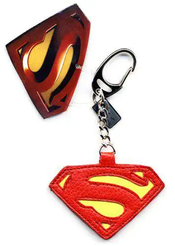 Superman Returns Superman Logo Leather Keychain - ToyWiz
