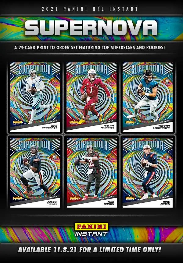 NFL 2021 Supernova Football Trading Card Set [24 Cards]