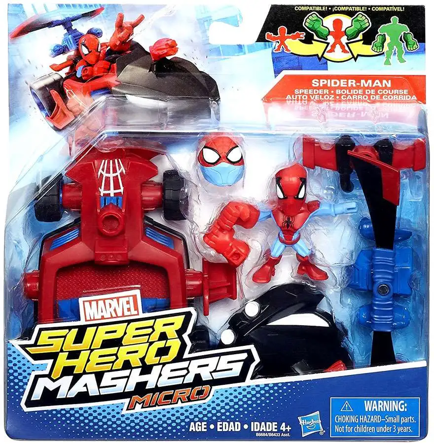 Marvel Super Hero Mashers Micro Spider-Man Speeder Mini Figure Set Hasbro -  ToyWiz