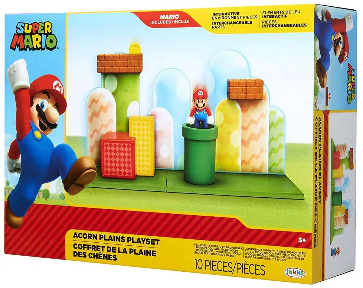 World of Nintendo - Pack 5 figurines Super Mario New Bros. U Acorn Plains 6  cm - Figurines - LDLC