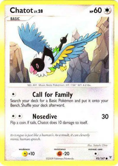 Pokemon Platinum Supreme Victors Single Card Common Chatot 95 Toywiz