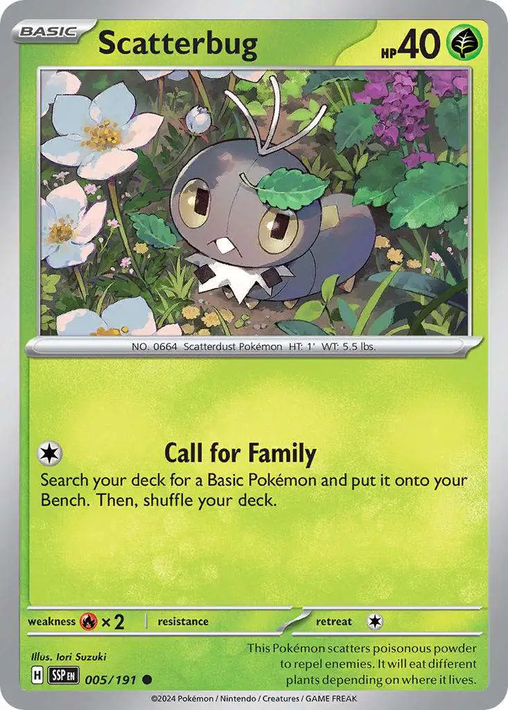 Pokemon Trading Card Game Surging Sparks Common Scatterbug #5