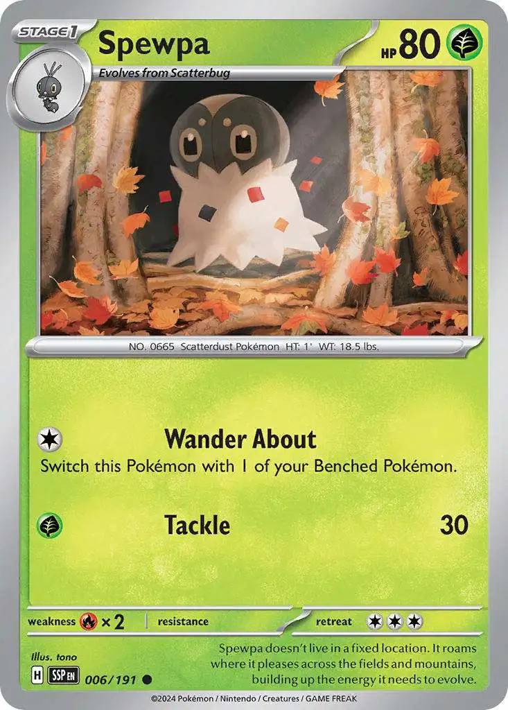 Pokemon Trading Card Game Surging Sparks Common Spewpa #6