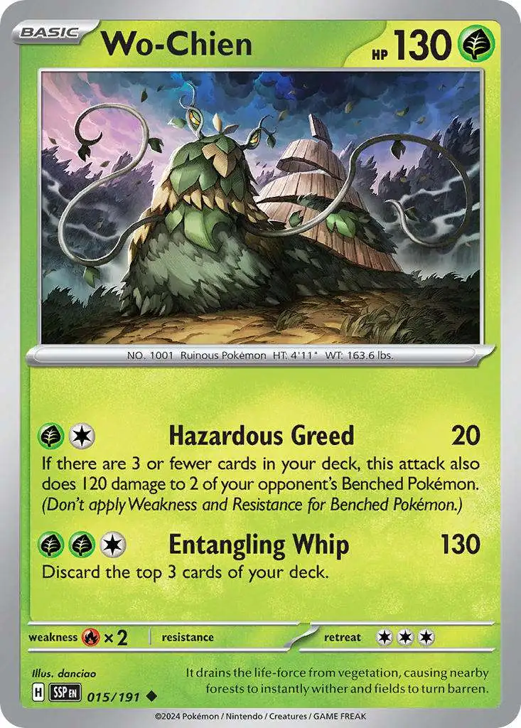 Pokemon Trading Card Game Surging Sparks Single Card Uncommon Wo-Chien 15 -  ToyWiz
