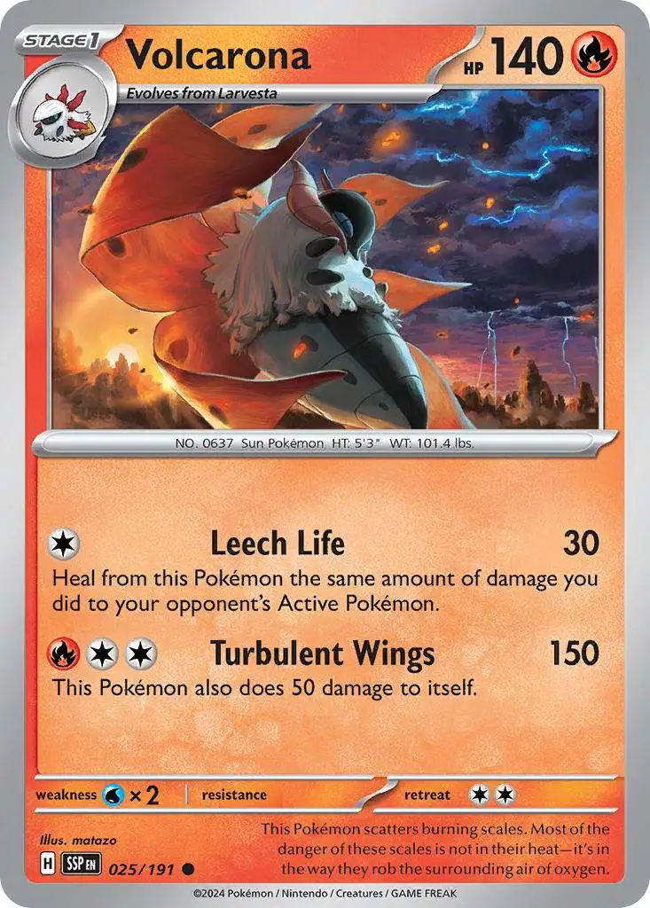 Pokemon Trading Card Game Surging Sparks Common Volcarona #25