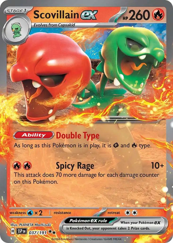 Pokemon Trading Card Game Surging Sparks Double Rare Scovillain ex #37