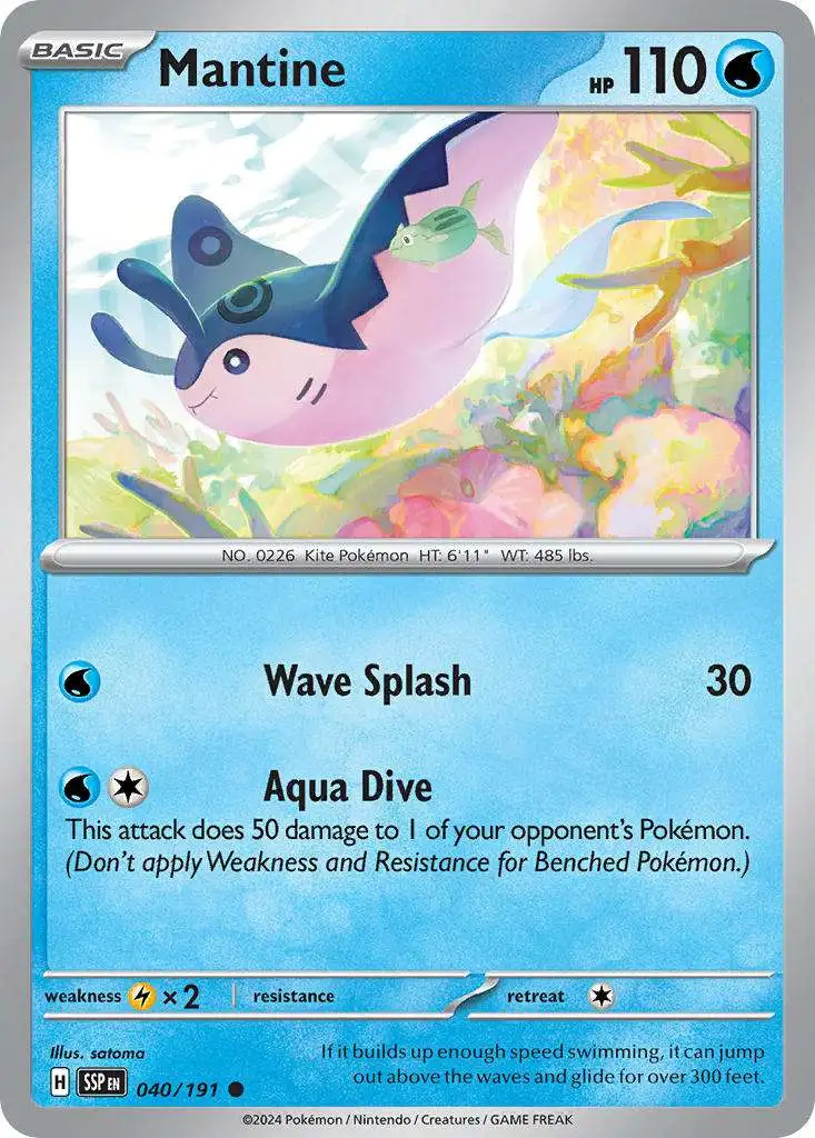 Pokemon Trading Card Game Surging Sparks Uncommon Mantine #40