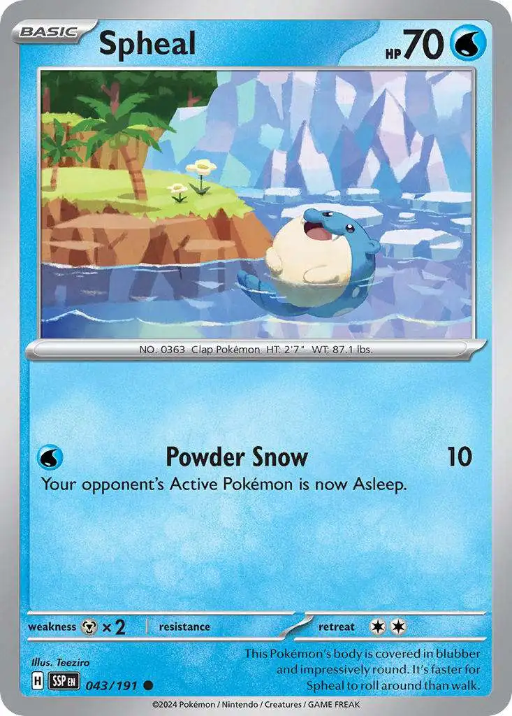 Pokemon Trading Card Game Surging Sparks Single Card Common Spheal 43 -  ToyWiz