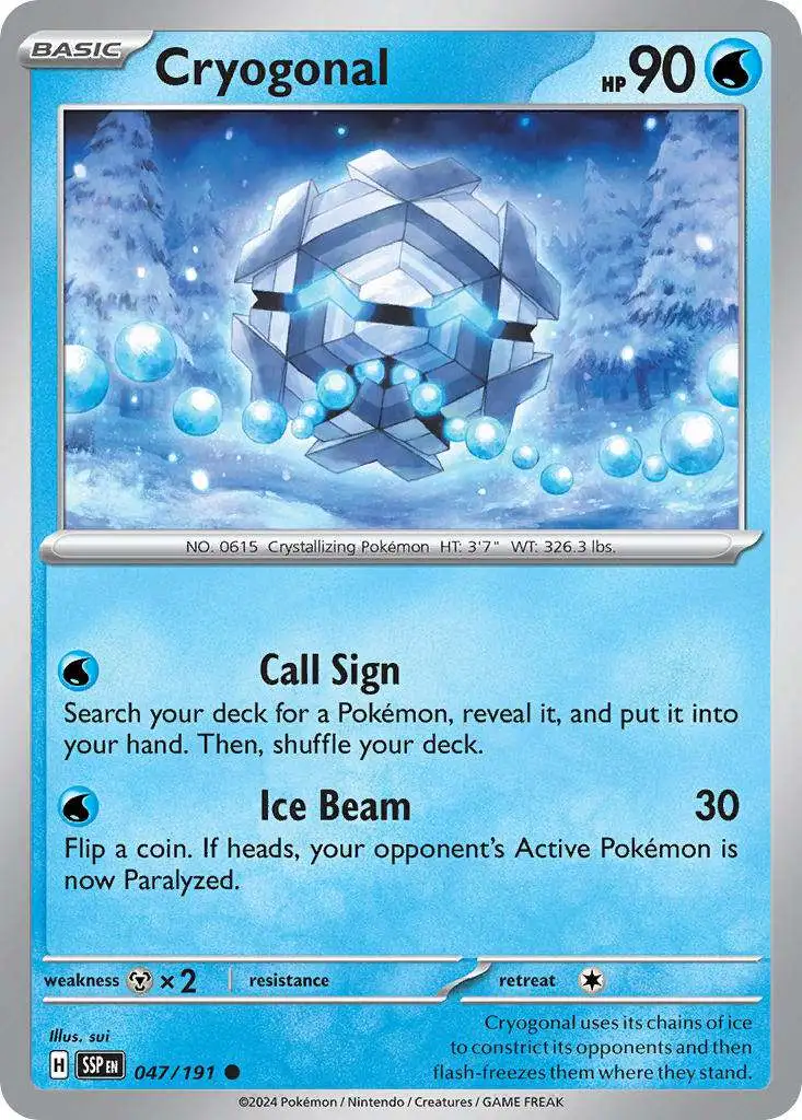 Pokemon Trading Card Game Surging Sparks Common Cryogonal #47