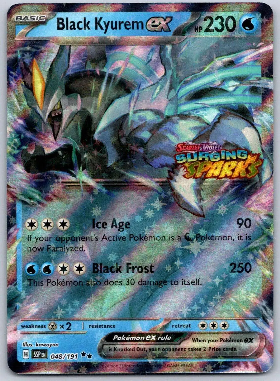 Pokemon Trading Card Game Surging Sparks Double Rare Black Kyurem ex #48