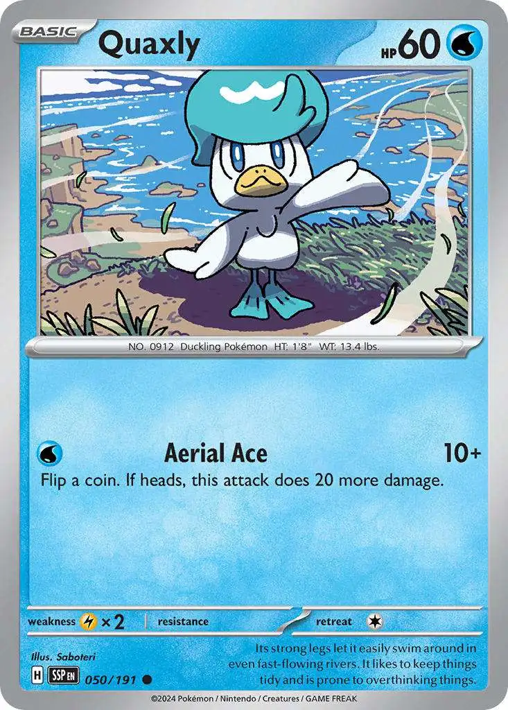 Pokemon Trading Card Game Surging Sparks Common Quaxly #50