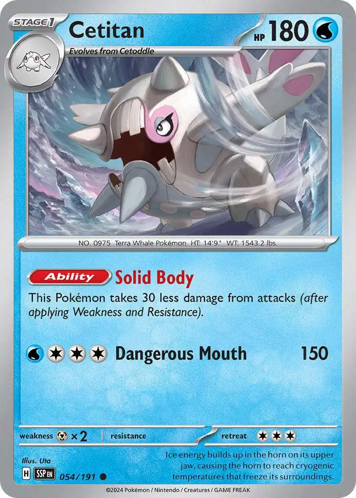 Pokemon Trading Card Game Surging Sparks Single Card Common Cetitan 54 -  ToyWiz