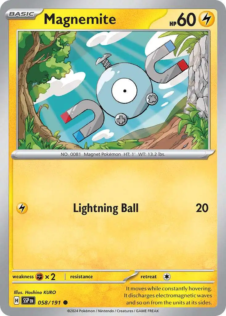 Pokemon Trading Card Game Surging Sparks Common Magnemite #58