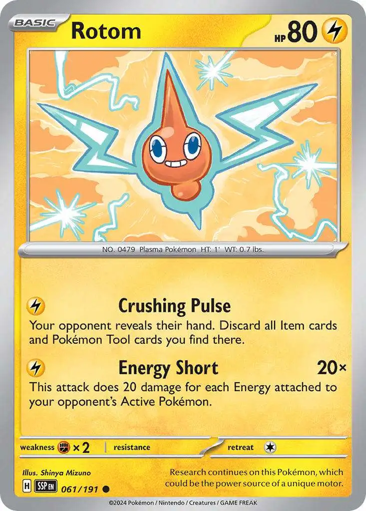 Pokemon Trading Card Game Surging Sparks Single Card Common Rotom 