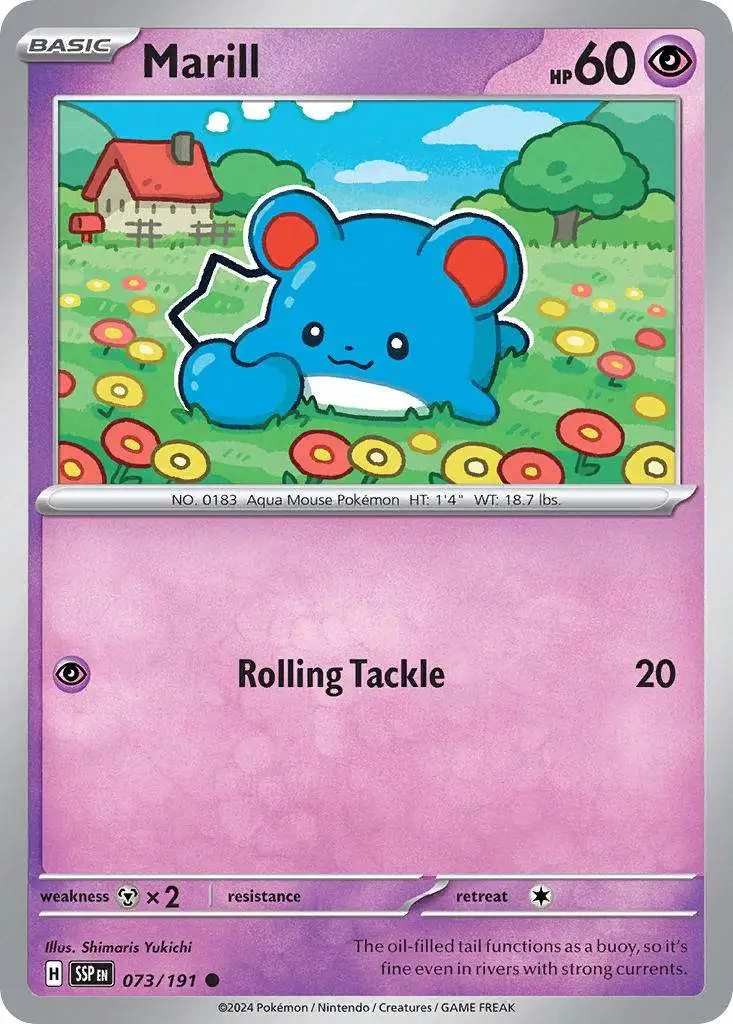 Pokemon Trading Card Game Surging Sparks Common Marill #73