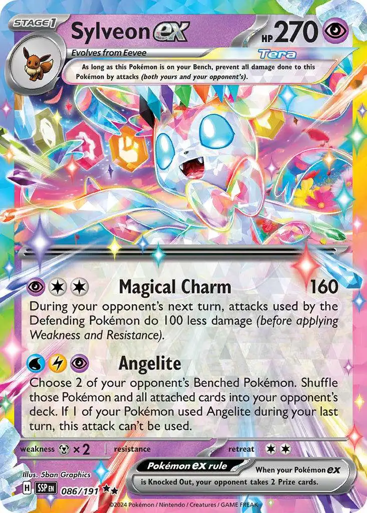 Pokemon Trading Card Game Surging Sparks Double Rare Sylveon ex #86