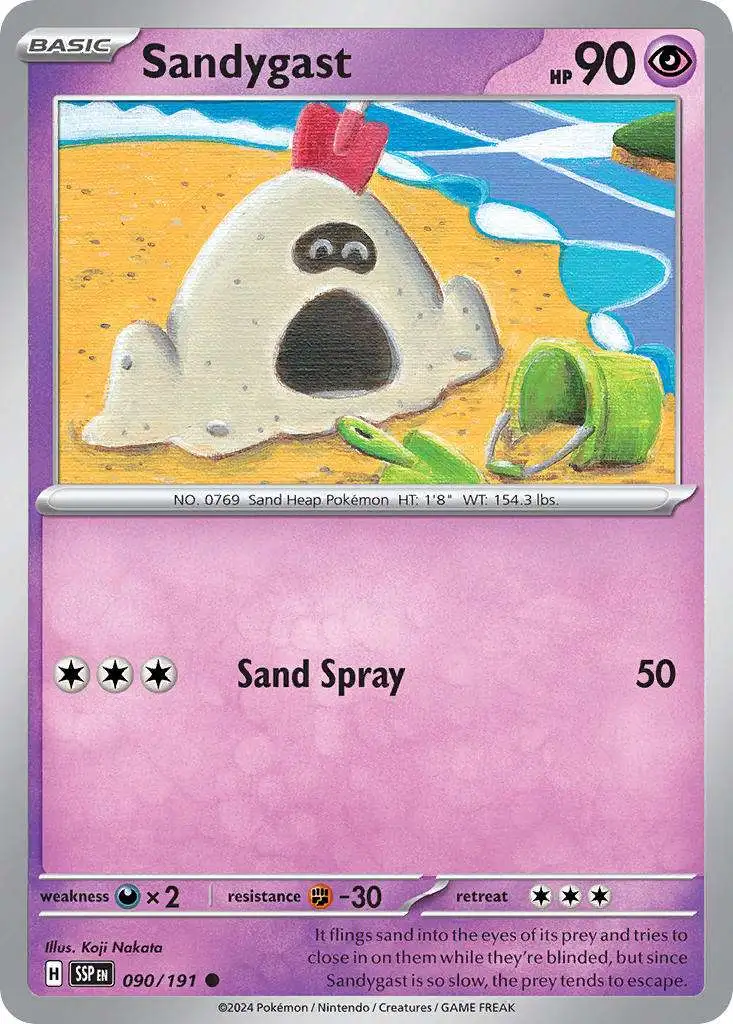 Pokemon Trading Card Game Surging Sparks Common Sandygast #90 Pokemon Trading Card Game Surging Sparks Common Sandygast #90