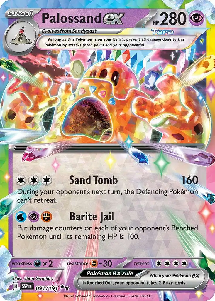 Pokemon Trading Card Game Surging Sparks Double Rare Palossand ex #91