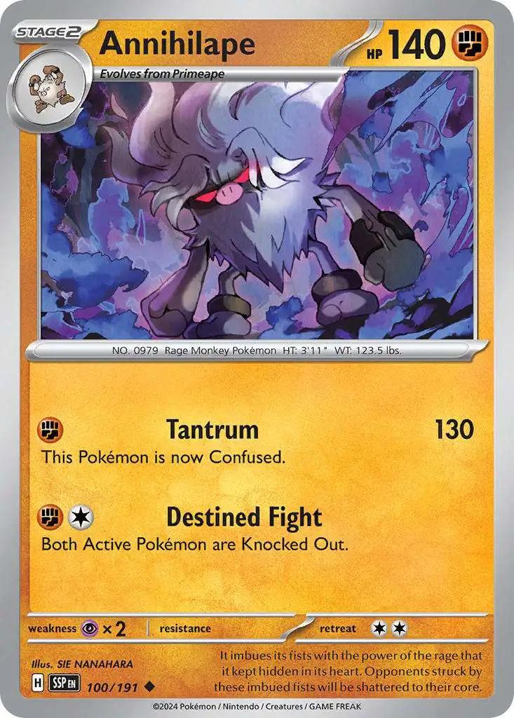 Pokemon Trading Card Game Surging Sparks Uncommon Annihilape #100