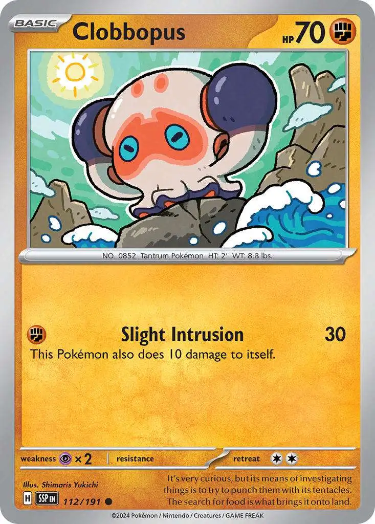 Pokemon Trading Card Game Surging Sparks Common Clobbopus #112