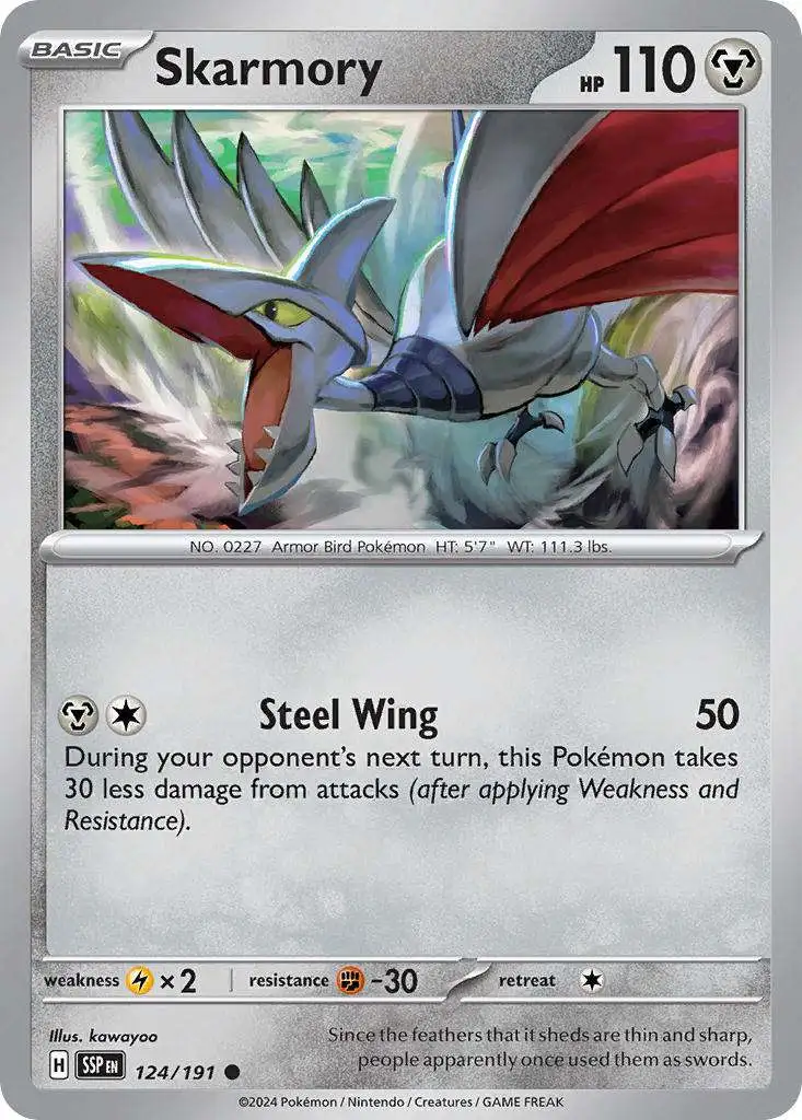 Pokemon Trading Card Game Surging Sparks Common Skarmory #124