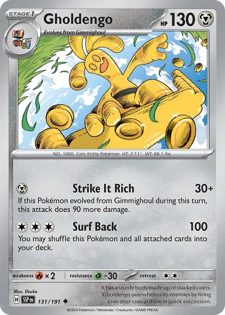 Pokemon Trading Card Game Surging Sparks Single Card Uncommon Gholdengo 131  - ToyWiz