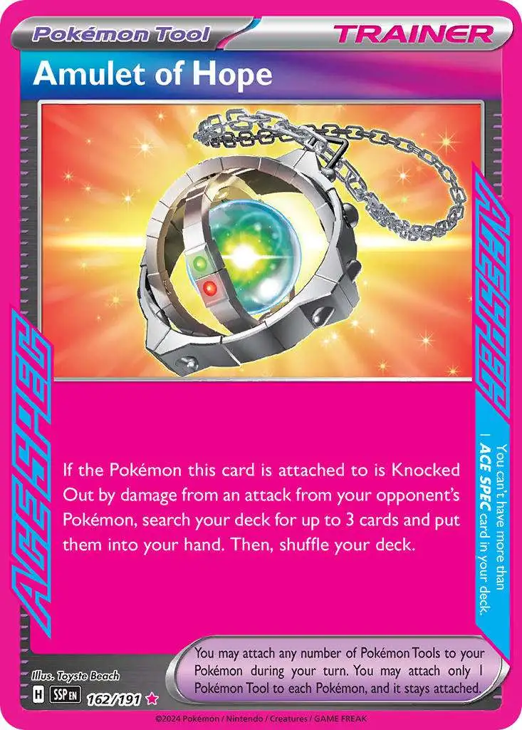 Pokemon Trading Card Game Surging Sparks Ace SPEC Rare Amulet of Hope #162