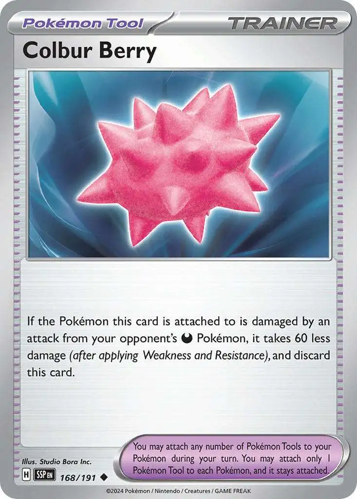 Pokemon Trading Card Game Surging Sparks Uncommon Colbur Berry #168