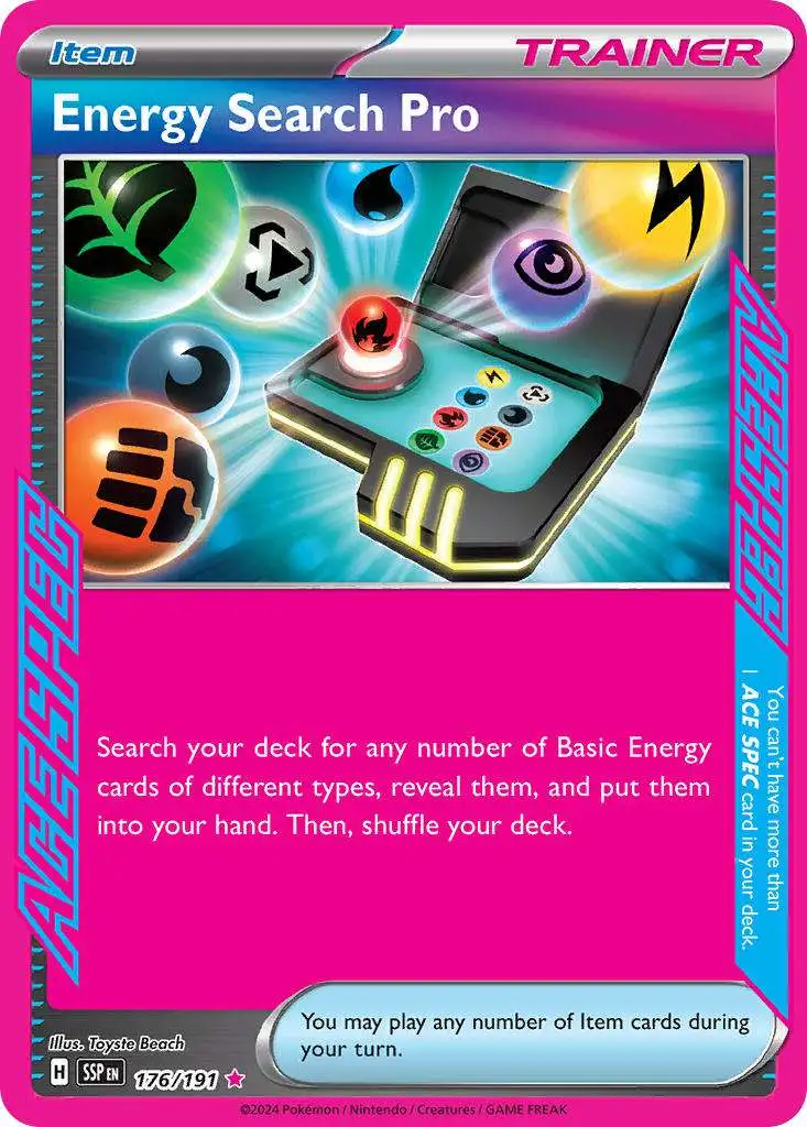 Pokemon Trading Card Game Surging Sparks Ace SPEC Rare Energy Search Pro #176