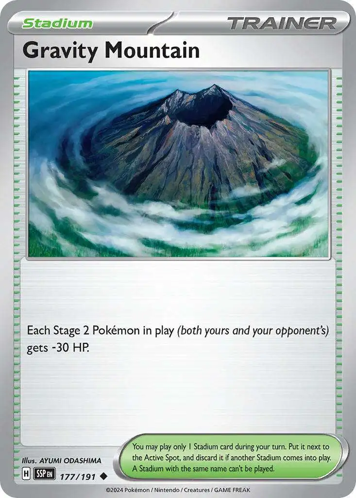 Pokemon Trading Card Game Surging Sparks Uncommon Gravity Mountain Stadium #177