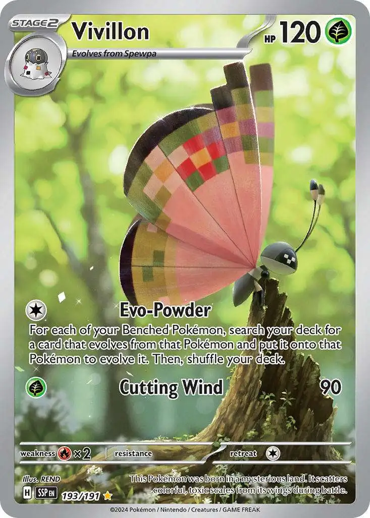 Pokemon Trading Card Game Surging Sparks Illustration Rare Vivillon #193