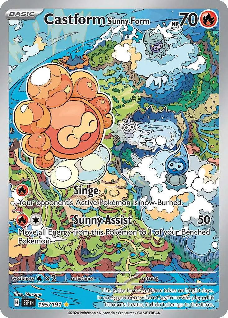 Pokemon Trading Card Game Surging Sparks Illustration Rare Castform Sunny Form #195