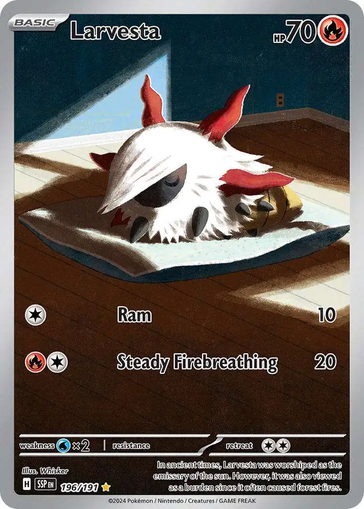 Pokemon Trading Card Game Surging Sparks Illustration Rare Larvesta #196