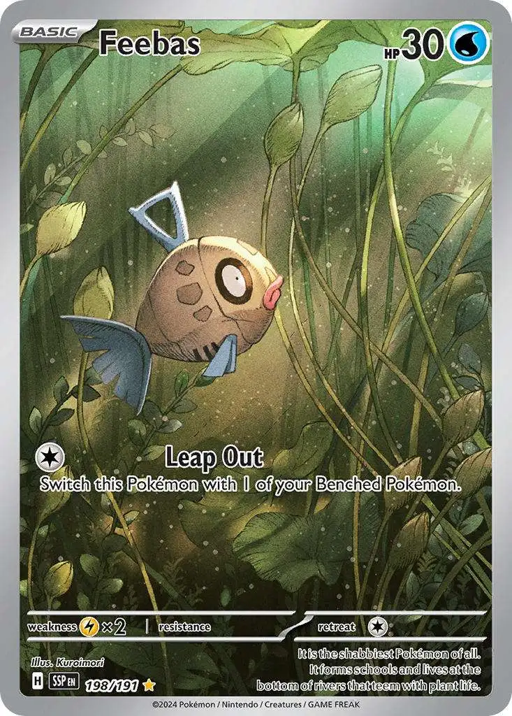 Pokemon Trading Card Game Surging Sparks Illustration Rare Feebas #198