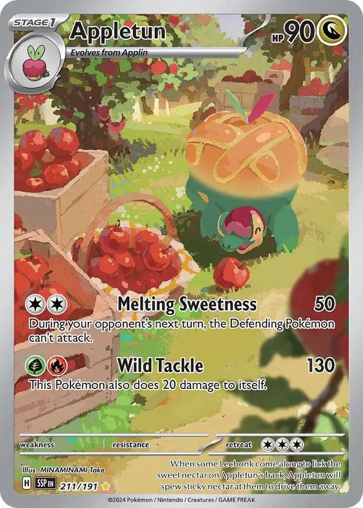 Pokemon Trading Card Game Surging Sparks Illustration Rare Appletun #211