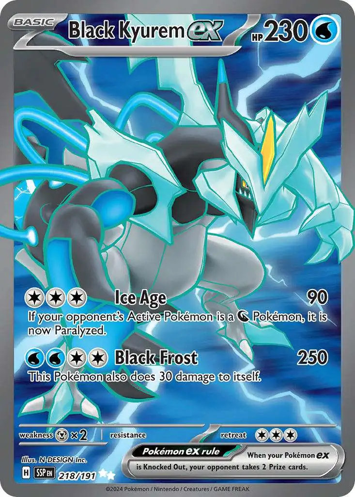Pokemon Trading Card Game Surging Sparks Ultra Rare Black Kyurem ex #218