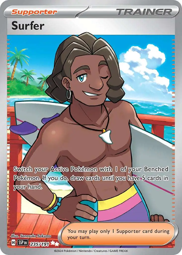 Pokemon Trading Card Game Surging Sparks Ultra Rare Surfer #235
