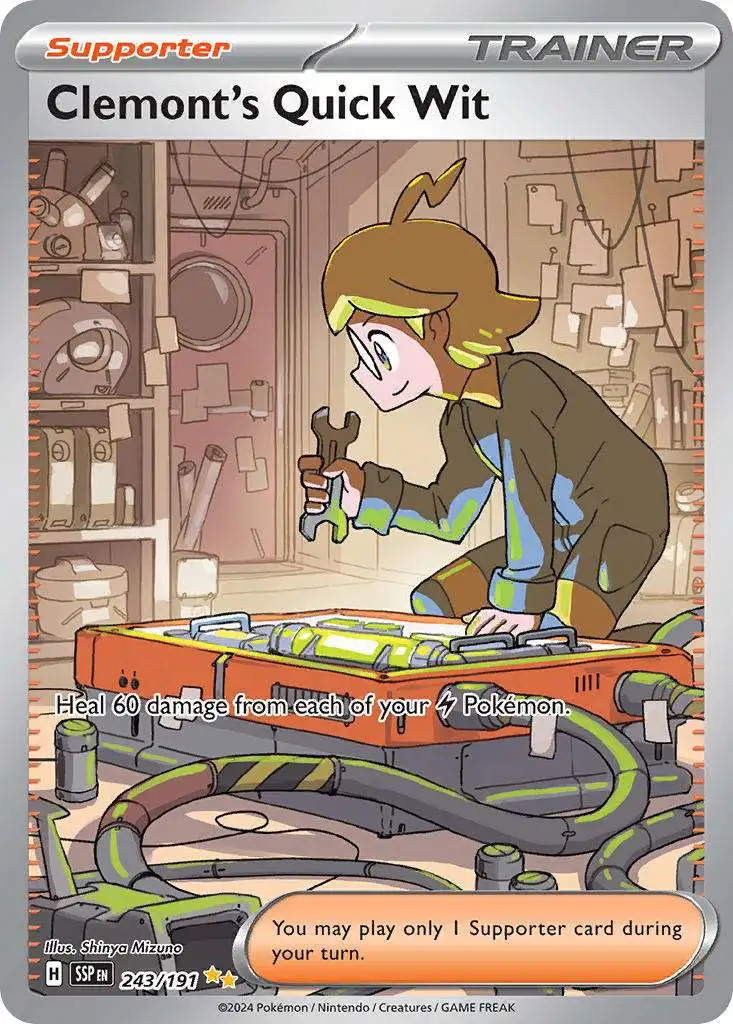 Pokemon Trading Card Game Surging Sparks Special Illustration Rare Clemont's Quick Wit #243