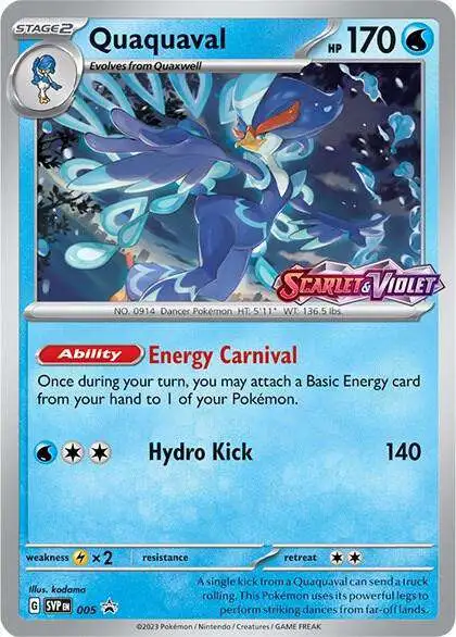 pokemon scarlet and violet promo card price Pokemon Scarlet Violet Quaquaval Promo Single Card SVP005