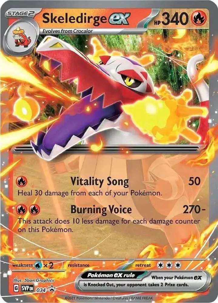 Pokemon Scarlet Violet Skeledirge ex Promo Single Card SVP034 - ToyWiz