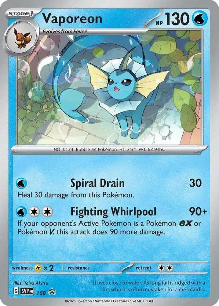 Pokemon Prismatic Evolutions Promo Vaporeon SVP168 [Cosmos Holo]