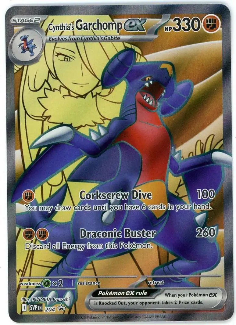 Pokemon Trading Card Game Scarlet & Violet Promos Ultra Rare Cynthia's  Garchomp ex SVP204