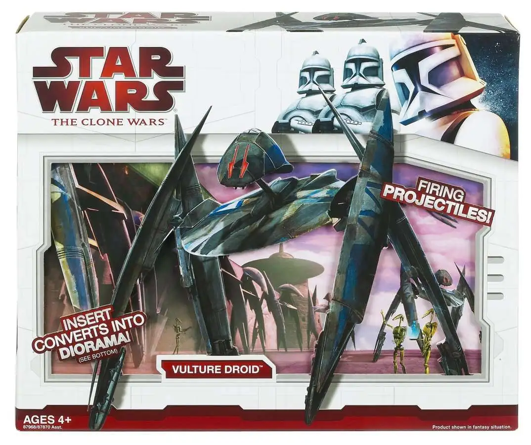 Star Wars Clone Wars 2009 Vulture Droid Action Figure Vehicle