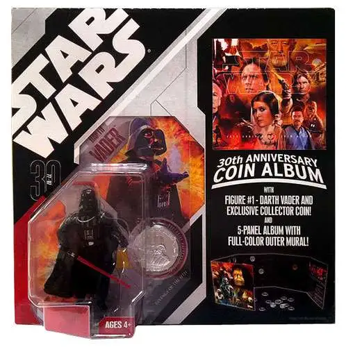 Hasbro Star Wars ROTS Lightsaber Attack TAC Coin Album Darth Vader Figure 