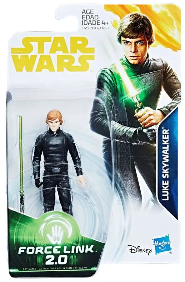 star wars Luke Sky walker Jedi Exile action figure force link Made By Hasbro 