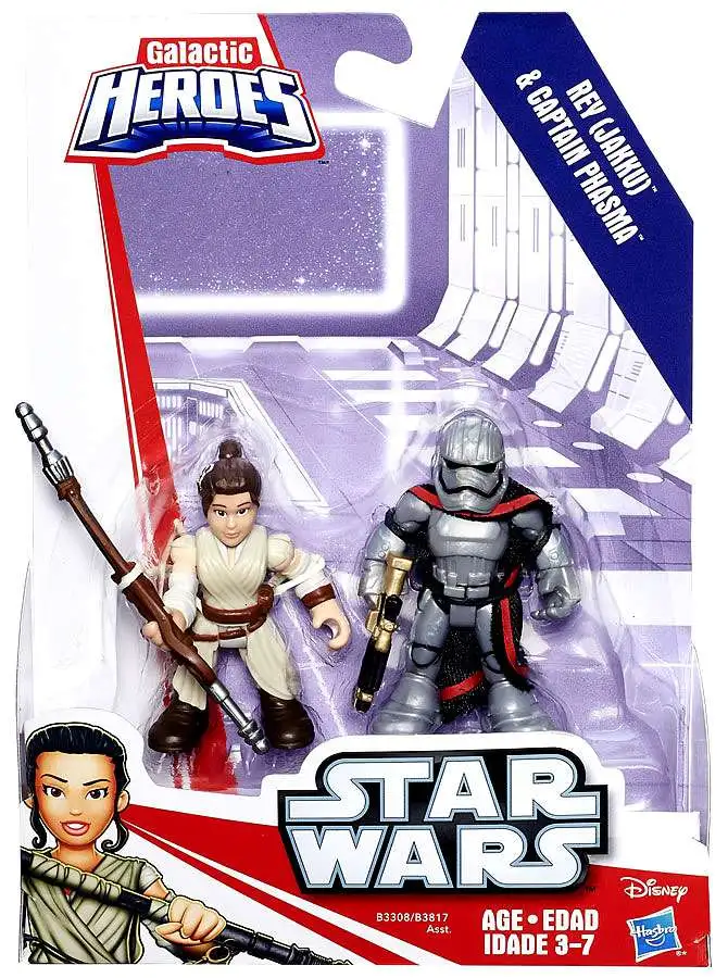 Star Wars Galactic Heroes Rey Jakku Captain Phasma Mini Figure 2-Pack  Hasbro ToyWiz