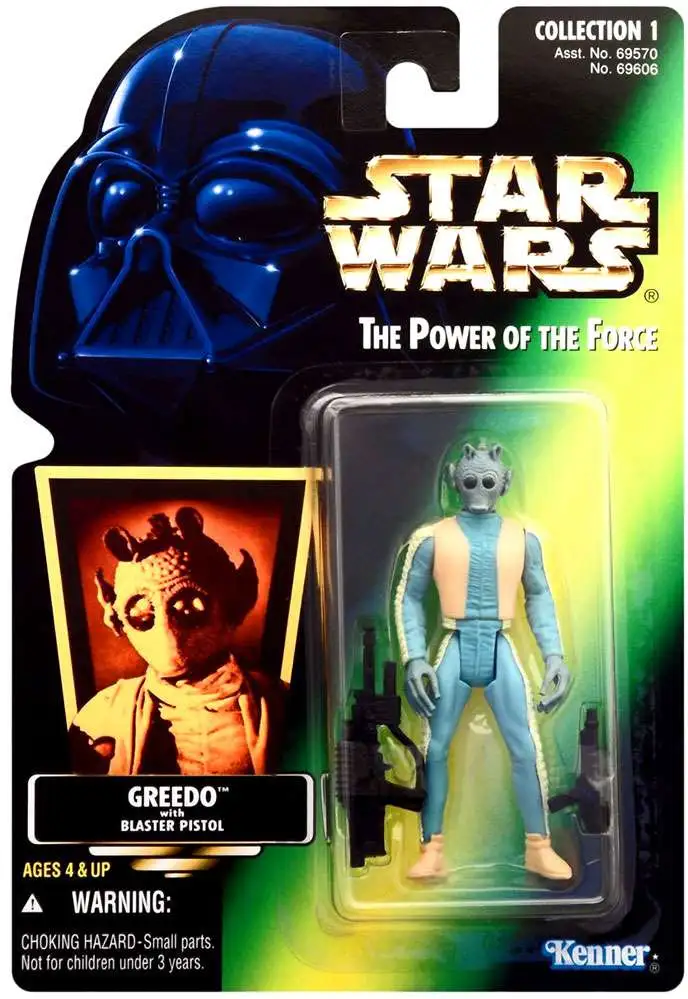 Star Wars A New Hope Power of the Force POTF2 Collection 1 Greedo Action Figure [Hologram Card]