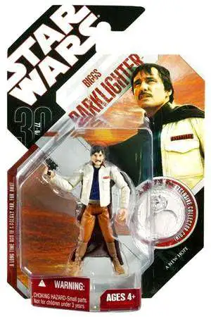 STAR WARS 30TH ANNIVERSARY REBEL PILOT BIGGS DARKLIGHTER WITH COIN A NEW HOPE 